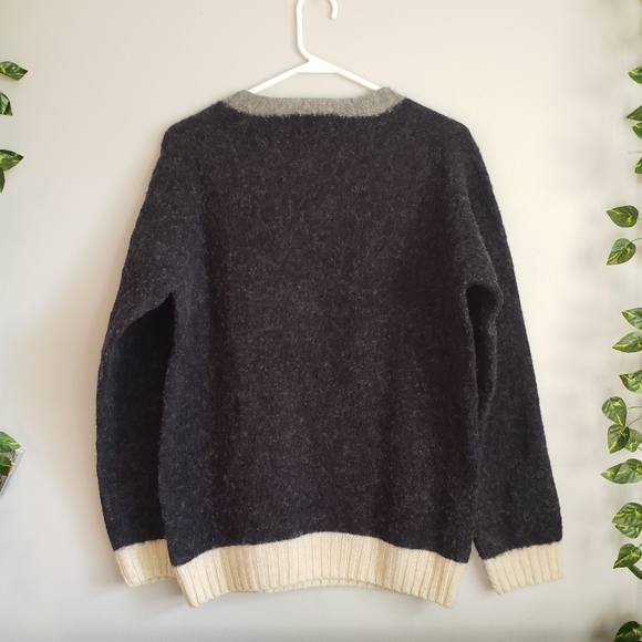 Howlin' Captain Harry Mens Charcoal Lambswool Med Scotland Colorblock Sweater - Picture 11 of 11